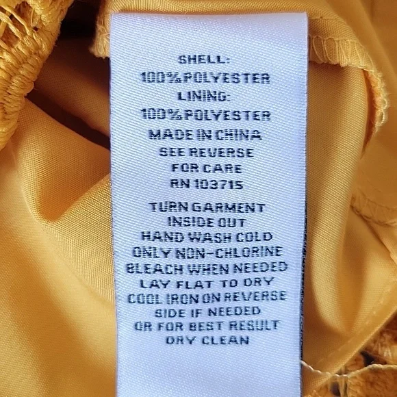 Nanette Lepore Marigold Yellow Lined Lace Sleeveless Blouse Size Large - Picture 8 of 8